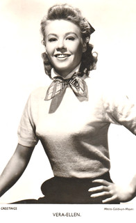 VERA ELLEN "greetings " HOLLYWOOD star PIN UP/GLAMOUR 1950s photocard /VG