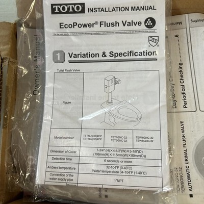 Toto EcoPower Auto Flush Valve 1.28 New In The Box with Paperwork New In Box