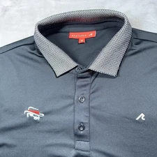 Redvanly Polo Shirt Mens Medium Black Golf Stretch Moisture Wicking Short Sleeve