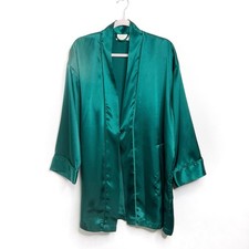 Victoria's Secret Gold Label 90's One Size Green Satin Kimono Robe Vintage 90s