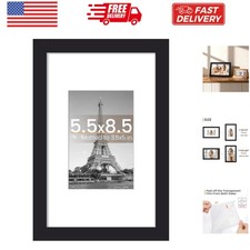 5.5x8.5 Picture Frame, Display Pictures 3.5x5 with Mat or 5.5x8.5 Without, Wa...