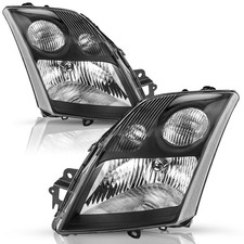Headlight Assembly 2007 2008 2009 Nissan Sentra 4-door Halogen Black Clear Pair