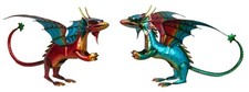 Bunter Metall Drache 30cm Fantasiefigur Garte...