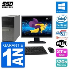 PC Tour Dell OptiPlex 9010 Ecran 27" Intel G630 RAM 32Go SSD 2To Windows 10 Wifi