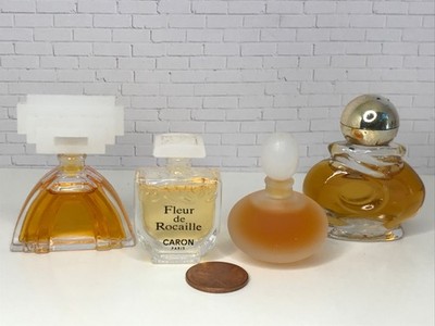 Rare VTG Lot of 4 Mini Perfumes Caron,Galanos,Ellen Tracy,Decadence Discontinued
