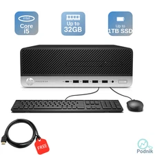 HP Desktop Computer PC i5 up to 32GB RAM 1TB NVMe m.2 SSD, Windows10 or 11, WiFi