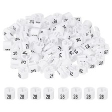 100 Pcs Clothes Hanger Markers, Number 28 Tag for Clothing Hangers, White