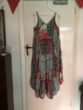 Monsoon Beach L Multicoloured Paisley Patchwork  Effect Shaped Hem Maxi Sundress