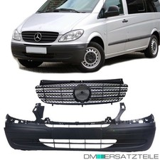 Set Stoßstange vorne Mercedes W639 Vito Viano+ Kühlergrill vorne schwarz 03-10