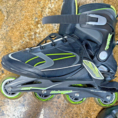 Bladerunner Inline Skates Mens  13 US EU 47 Black Green Adjustable PRO XT ROLLER