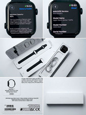 Apple Watch Series 7 GPS 45mm Aluminium Case Black Silicone Band 32GB Unlocked