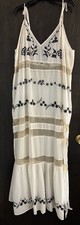 EUC ASOS Women's Mesh Embroidered Panel Maxi Dress With Peplum Hem Sz18