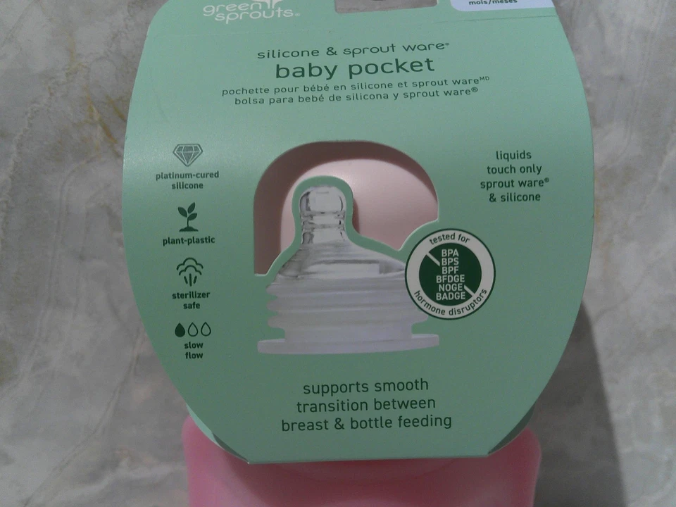 Bolsillo para alimentos Green Sprouts rosa claro de silicona y brotes 5 oz/0+ meses Foto 4 de 4