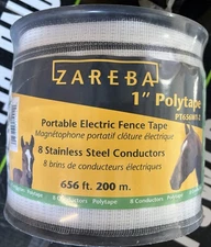 2 Zareba 1 in 656 Ft 200 m Portable Electric Fence Polytape Tape 8 Conductor 2pk