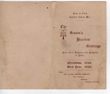 Christmas Greetings Card from David abbott, The Rectory, Palmyra, WA 1929