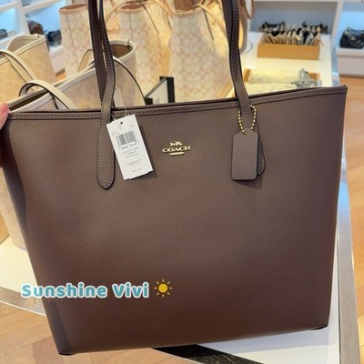 NWT Coach CR111 Leather City Tote Shoulder Bag Maple | eBay