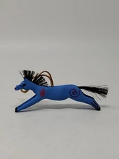 Native American Navajo Folk Art Blue 5" SPIRIT HORSE ORNAMENT CHANDLER BEGAYE