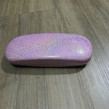Pink Sparkly Sunglasses/Eyeglasses Hard Case Velvet Inside Snap Close Pink