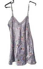 Women Victoria's Secret Intimate Lavender Floral Silky Babydoll Size Medium EUC