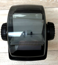 Vintage ROLODEX R-48 Swivel Base Covered Rotary Card File w/ Dividers BLACK