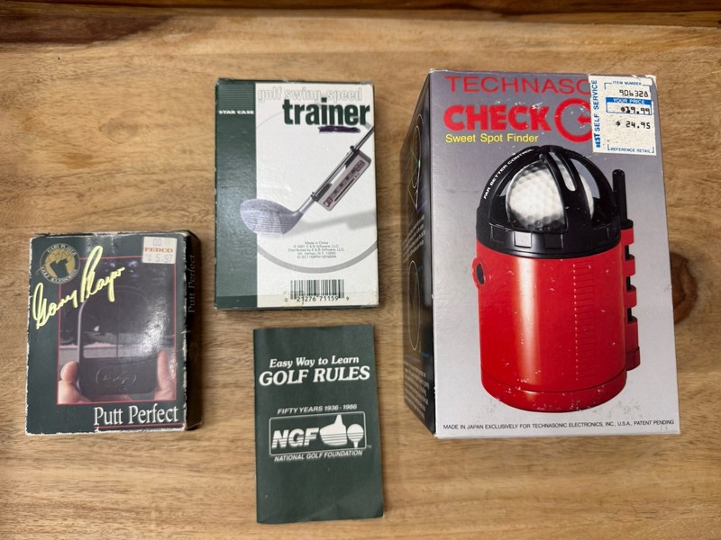 Vintage Golf Speed Swing Trainer, Putt Perfect, Technasonic Sweet Spot Lot