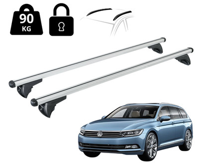 DACHTRÄGER FÜR VW PASSAT VARIANT (B8) 2014-2023 MIT DIEBSTAHLSICHERUNG HANDLAUF