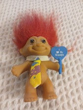 Vntg Russ World s Ilove My Grandpa Troll Doll With Box Tie Red Hair Toy