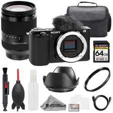 Sony ZV-E10 Black Body  FE 24-240mm f/3.5-6.3 OSS Lens 64GB UV Filter-BasicKit
