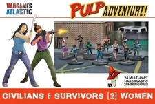 Wargames Atlantic Pulp Adventure Civilians And Survivors (2) Women 28mm 1/56 