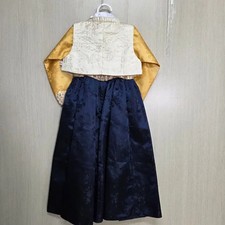 Children's Hanbok - Gold  Navy, For 4-5 Years Old, Elegant Traditional Wear
