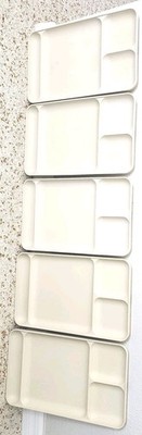 Vintage Tupperware 1535 Divided Lunch Plates Camping TV Cafeteria Tray Lot of 5.