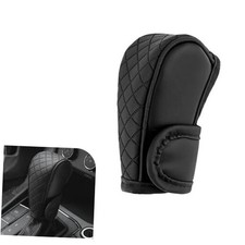 Leather Car Gear Shift Knob Cover, Anti-Slip Waterproof Scratch 1 PC Black