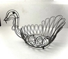 Turkey Chicken Shape Metal Wire Basket for Fruit Bread Rolls Farmhouse Decor