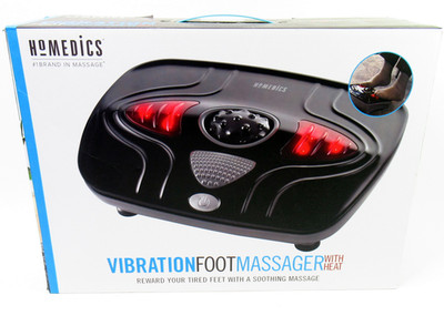 HoMedics Vibration Foot Massager With Heat Model FMV-400H Black And Red