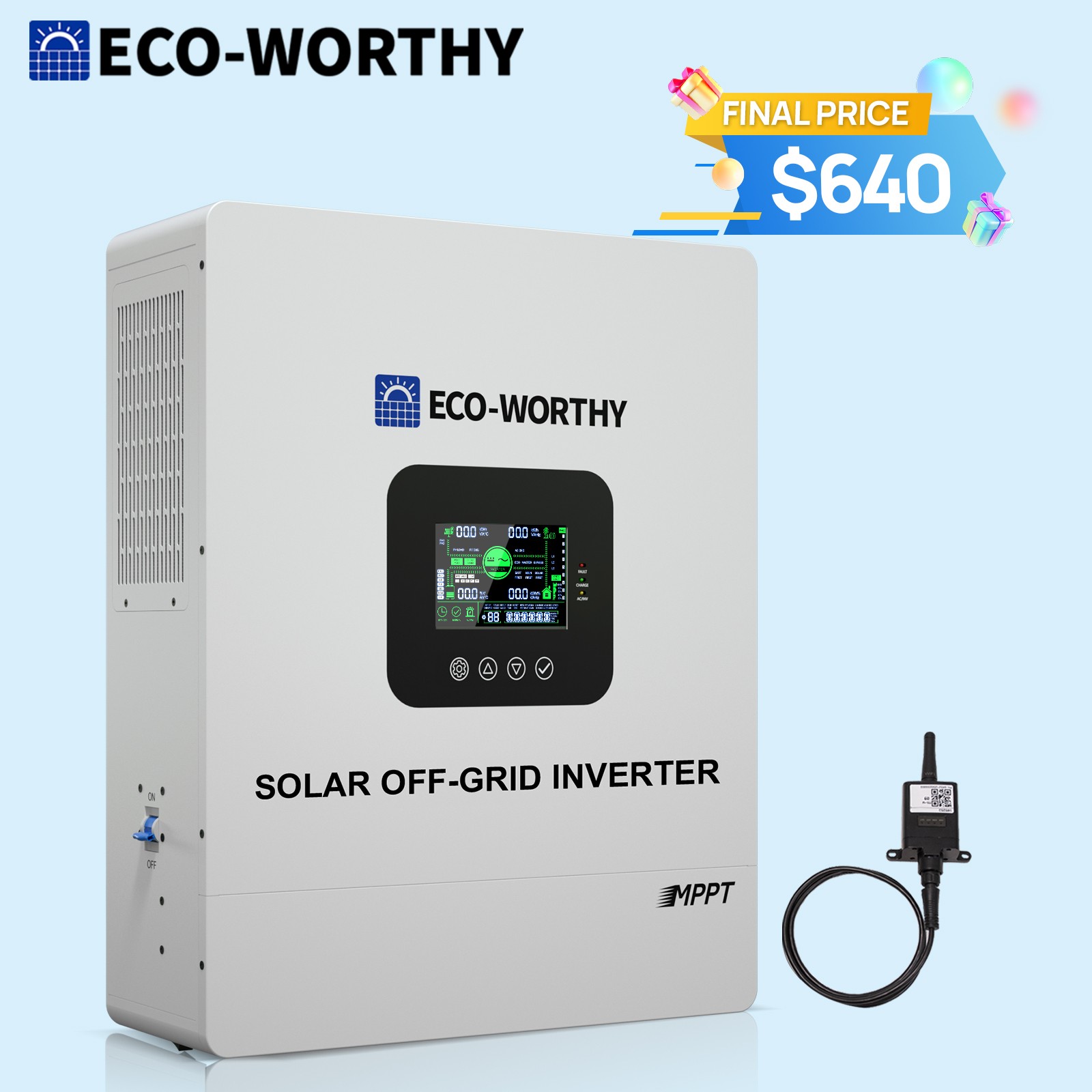 ECO-WORTHY 5KW 48V Solar Inverter Split Phase 100A Battery C