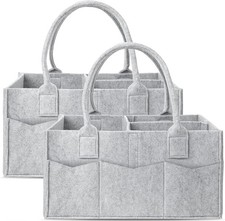 2 Pack Diaper Caddy Organizer - Portable Baby Caddy Organizer with Handle