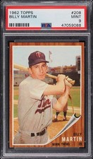 1962 Topps #208 Billy Martin PSA 9 Mint 47059088 