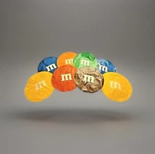 M&M MYLAR BALLOONS 17"/6 DIFFERENT COLORS/QUANTITY OF 8 PER PACK/NEW!!!