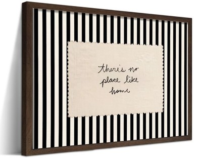 Minimalist Modern Framed Wall Art, Vintage There's No Place Like Home Typogra...