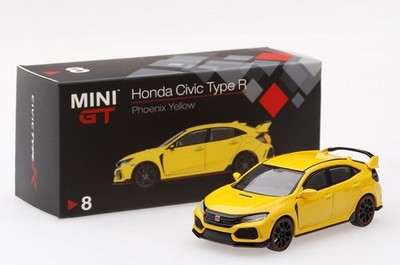 Mini GT Honda Civic Type R (FK8) Phoenix Yellow 1:64 Scale MiJo