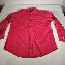 Wrangler Cowboy Shirt PearlSnap Red Long Sleeve Men 2XT Yellowstone Jimmy Dutton