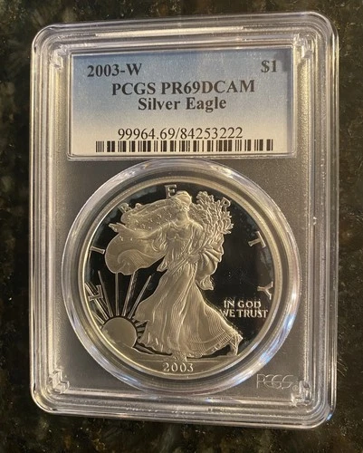 2003 U.S. American Silver Eagle Proof PCGS PR69DCAM Beautiful Flawless Gem!!