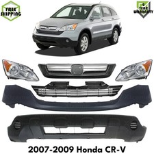 Front Bumper Cover Primed Plastic Headlights Kit For 2007-2009 Honda Cr-v