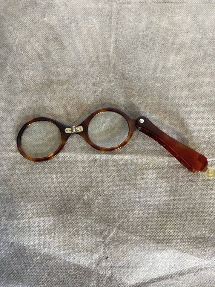 Anteojos de colección con marco de caparazón de tortuga Lorgnette ópera tamaño de bolsillo plegable Foto 2 de 4