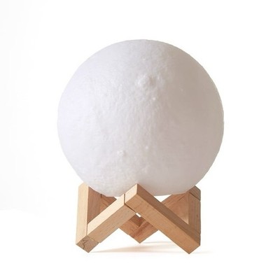 Urban Shop 3D Print Color Changing Moon Lamp with Wood Stand, remote control