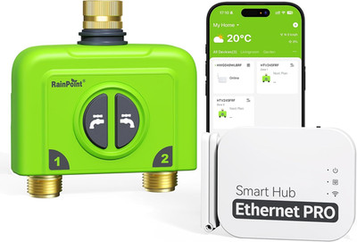 RAINPOINT WiFi Water Timer for Garden Hose, 2 Zone WiFi Sprinkler Controller, Sm