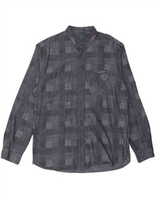 TOM TAILOR Mens Shirt 2XL Navy Blue Geometric CK12