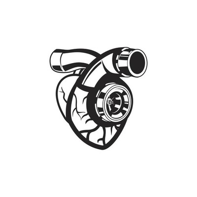 Herz Turbo Vinyl Aufkleber | Straßenrennen lustig Auto Fenster Sticker Drift