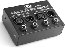 Compact Mini Hum Eliminator Box - 2 Channel Passive Ground Loop Isolator, Noise