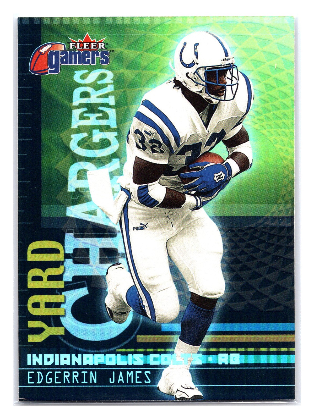 2000 Fleer Gamers #9 YC Edgerrin James Yard Chargers Indianapolis Colts